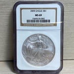 2005 American Eagle Silver One Ounce Certified / Slabbed MS69