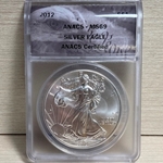 2012 American Eagle Silver One Ounce Certified / Slabbed MS69