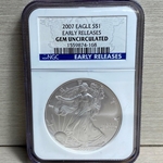 2007 American Eagle Silver One Ounce Certified / Slabbed GEM