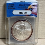 2006 American Eagle Silver One Ounce Certified / Slabbed MS69 - Blue