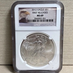 2012 American Eagle Silver One Ounce Certified / Slabbed MS69 - 351