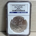 2011 American Eagle Silver One Ounce Certified / Slabbed MS69