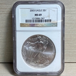 2003 American Eagle Silver One Ounce Certified / Slabbed MS69