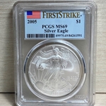 2005 American Eagle Silver One Ounce Certified / Slabbed MS69 - 591