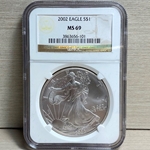 2002 American Eagle Silver One Ounce Certified / Slabbed MS69