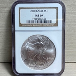 2000 American Eagle Silver One Ounce Certified / Slabbed MS69