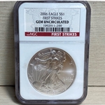 2006 American Eagle Silver One Ounce Certified / Slabbed GEM -229