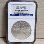 2007 American Eagle Silver One Ounce Certified / Slabbed GEM