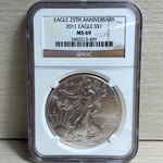 2011 American Eagle Silver One Ounce Certified / Slabbed MS69 - 459