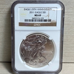 2011 American Eagle Silver One Ounce Certified / Slabbed MS69 - 123