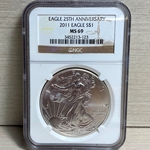 2011 American Eagle Silver One Ounce Certified / Slabbed MS69