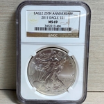 2011 American Eagle Silver One Ounce Certified / Slabbed MS69