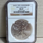 2011 American Eagle Silver One Ounce Certified / Slabbed MS69 - 483
