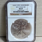 2011 American Eagle Silver One Ounce Certified / Slabbed MS69