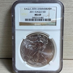 2011 American Eagle Silver One Ounce Certified / Slabbed MS69