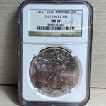 2011 American Eagle Silver One Ounce Certified / Slabbed MS69