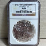 2011 American Eagle Silver One Ounce Certified / Slabbed MS69 - 479