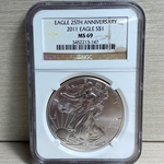 2011 American Eagle Silver One Ounce Certified / Slabbed MS69 - 147