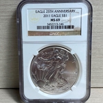 2011 American Eagle Silver One Ounce Certified / Slabbed MS69 - 146