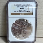 2011 American Eagle Silver One Ounce Certified / Slabbed MS69