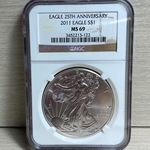 2011 American Eagle Silver One Ounce Certified / Slabbed MS69 - 122