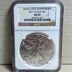 2011 American Eagle Silver One Ounce Certified / Slabbed MS69