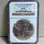 2011 American Eagle Silver One Ounce Certified / Slabbed MS69 - 458
