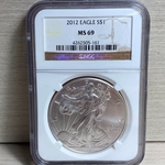2012 American Eagle Silver One Ounce Certified / Slabbed MS69 - 161