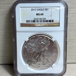 2012 American Eagle Silver One Ounce Certified / Slabbed MS69 - 030