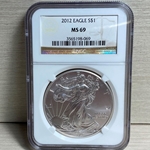 2012 American Eagle Silver One Ounce Certified / Slabbed MS69