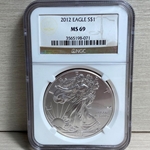 2012 American Eagle Silver One Ounce Certified / Slabbed MS69