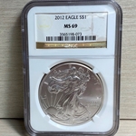 2012 American Eagle Silver One Ounce Certified / Slabbed MS69