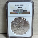 2012 American Eagle Silver One Ounce Certified / Slabbed MS69 - 098