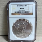 2012 American Eagle Silver One Ounce Certified / Slabbed MS69 - 074