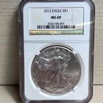 2012 American Eagle Silver One Ounce Certified / Slabbed MS69