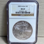 2009 American Eagle Silver One Ounce Certified / Slabbed MS69