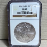 2009 American Eagle Silver One Ounce Certified / Slabbed MS69 - 109