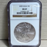 2009 American Eagle Silver One Ounce Certified / Slabbed MS69