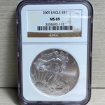 2009 American Eagle Silver One Ounce Certified / Slabbed MS69