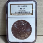 1990 American Eagle Silver One Ounce Certified / Slabbed MS69