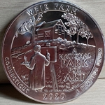 2020 ATB 5 Oz 999 Fine Silver Coin, Weir Farm National Historic Site