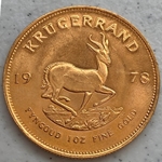 1978 1 Oz South African Gold Krugerrand Coin, 1 Each