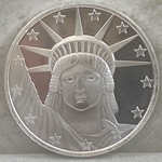 One Ounce Liberty, .999 Fine Silver Round