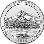 2010 ATB 5 Oz 999 Fine Silver Coin, Mount Hood National Forest