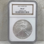 2007 American Eagle Silver One Ounce Certified / Slabbed MS69