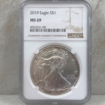 2019 American Eagle Silver One Ounce Certified / Slabbed MS69