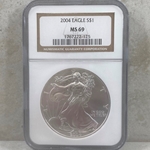 2004 American Eagle Silver One Ounce Certified / Slabbed MS69