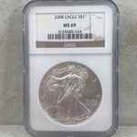 2008 American Eagle Silver One Ounce Certified / Slabbed MS69