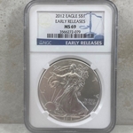 2012 American Eagle Silver One Ounce Certified / Slabbed MS69