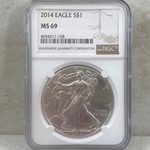 2014 American Eagle Silver One Ounce Certified / Slabbed MS69